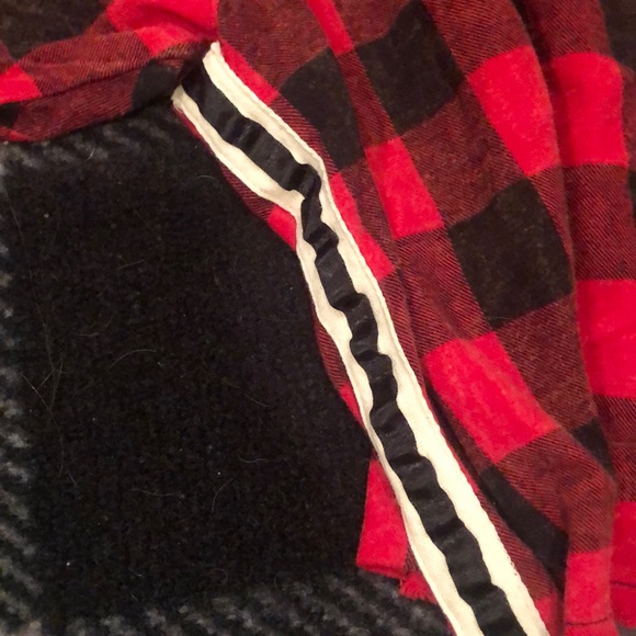 A red and black plaid button down flannel - Picture 2 of 4